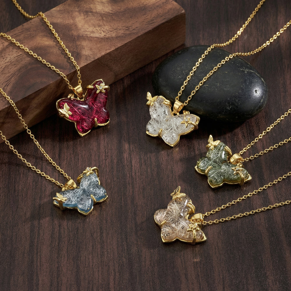 Star Pendant Necklace For Women, Golden Plated Copper With Resin Inlay, Perfect Valentine's Day Gift
