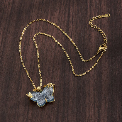 Star Pendant Necklace For Women, Golden Plated Copper With Resin Inlay, Perfect Valentine's Day Gift