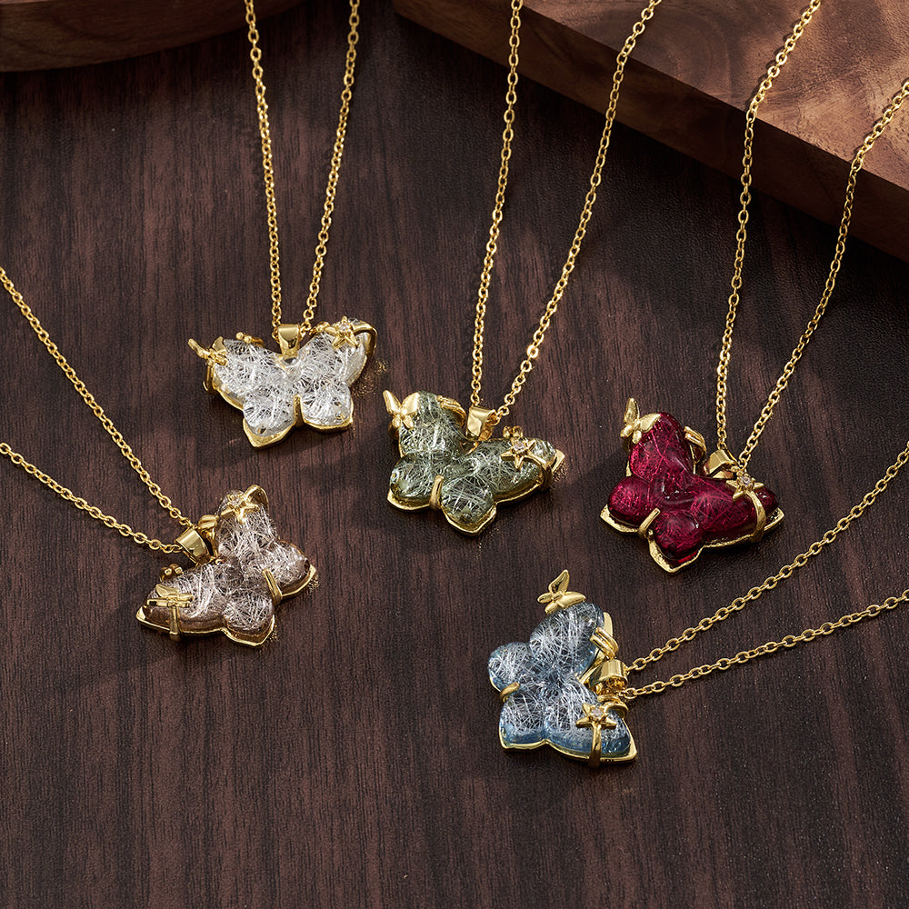 Star Pendant Necklace For Women, Golden Plated Copper With Resin Inlay, Perfect Valentine's Day Gift