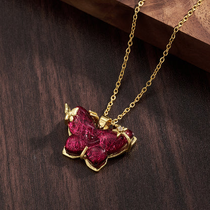 Star Pendant Necklace For Women, Golden Plated Copper With Resin Inlay, Perfect Valentine's Day Gift