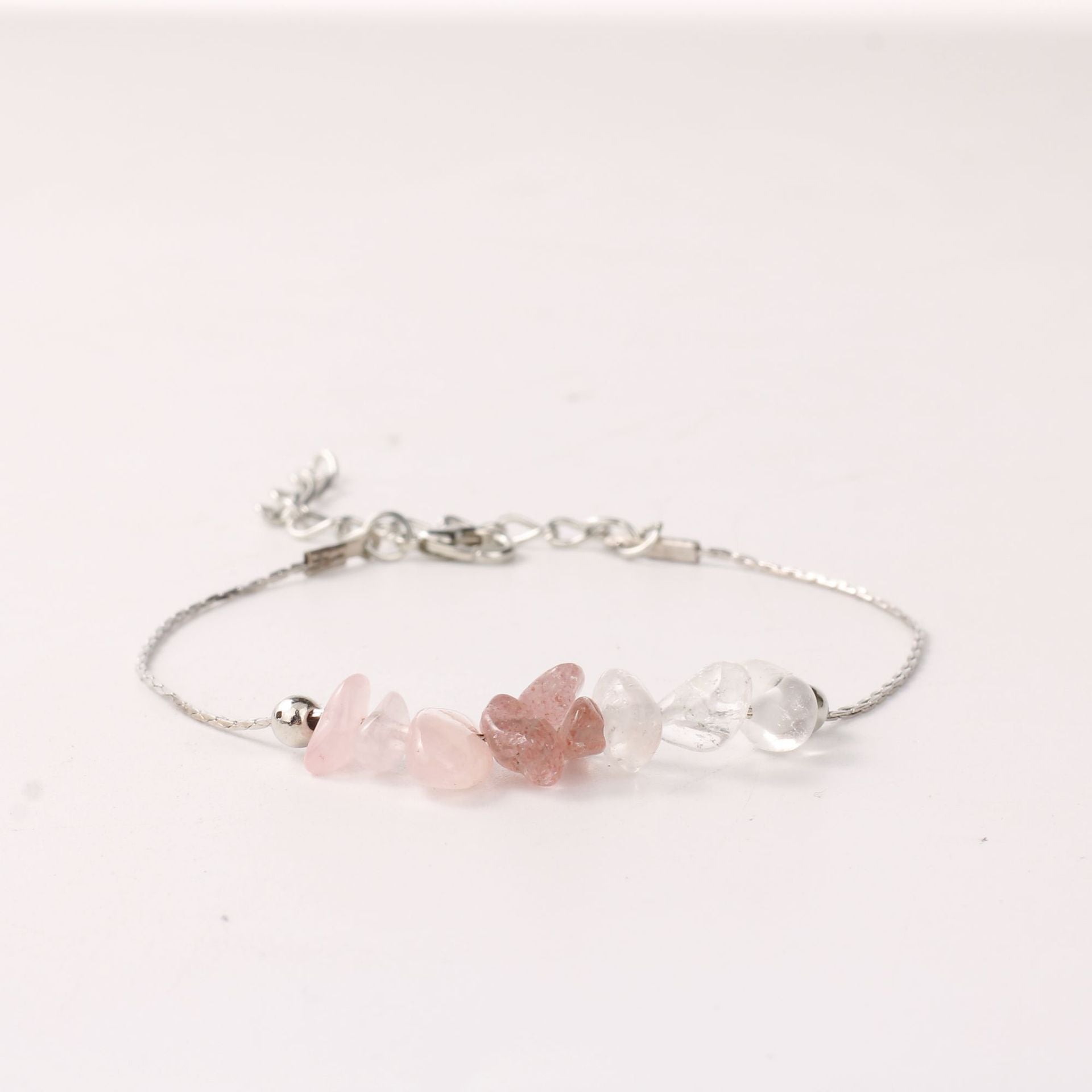 Golden Hand String Featuring Strawberry Pattern Made Of Natural Stone