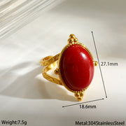 Red Natural Stone Ring