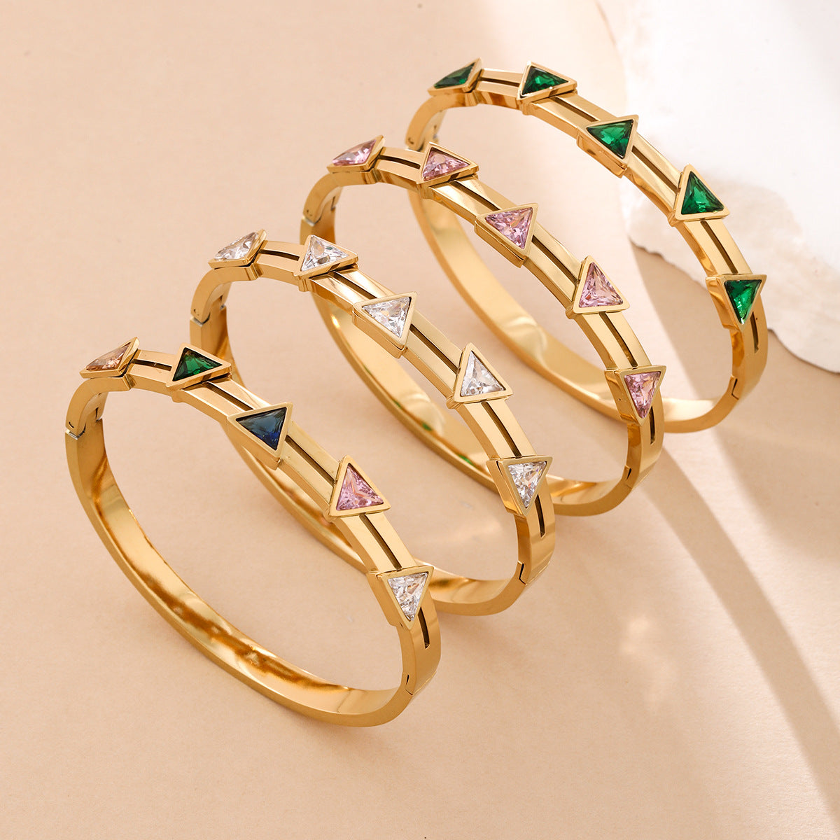 For Bangle Made Of Titanium Steel In Golden Color, Stylish And Durable Accessory