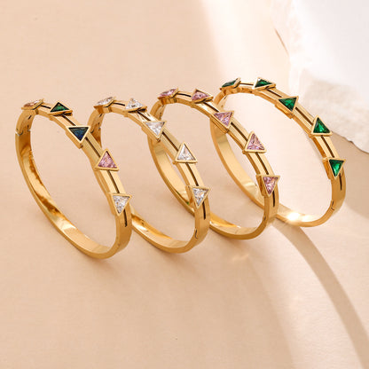 For Bangle Made Of Titanium Steel In Golden Color, Stylish And Durable Accessory