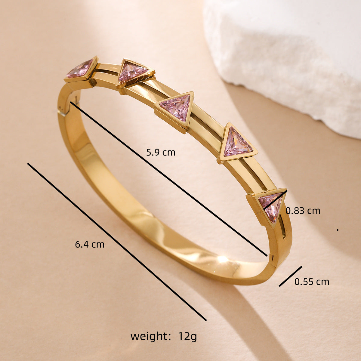 For Bangle Made Of Titanium Steel In Golden Color, Stylish And Durable Accessory