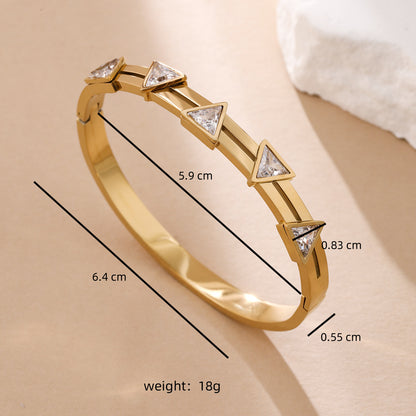 For Bangle Made Of Titanium Steel In Golden Color, Stylish And Durable Accessory