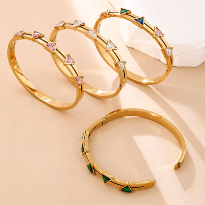 For Bangle Made Of Titanium Steel In Golden Color, Stylish And Durable Accessory