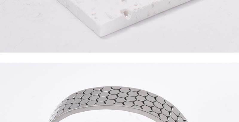 Wide Bracelet For Bangle Made Of Titanium Steel Featuring A Golden Finish