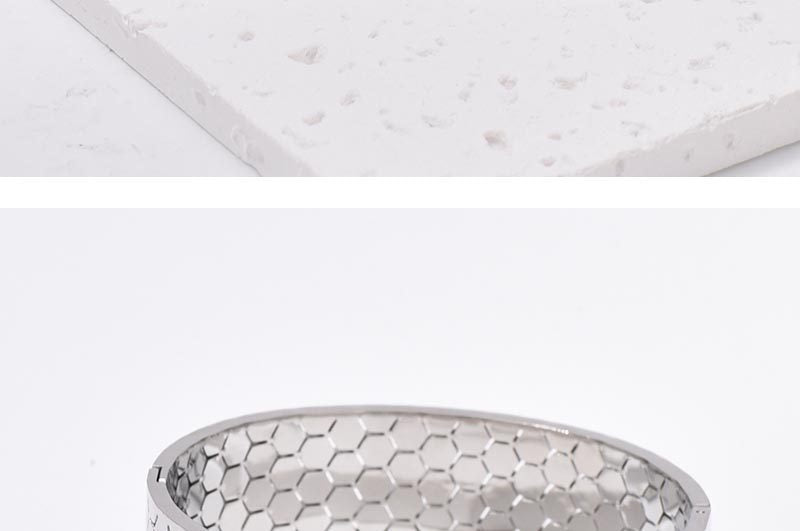 Wide Bracelet For Bangle Made Of Titanium Steel Featuring A Golden Finish