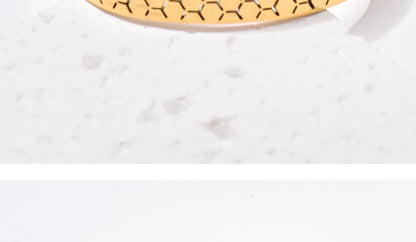 Wide Bracelet For Bangle Made Of Titanium Steel Featuring A Golden Finish