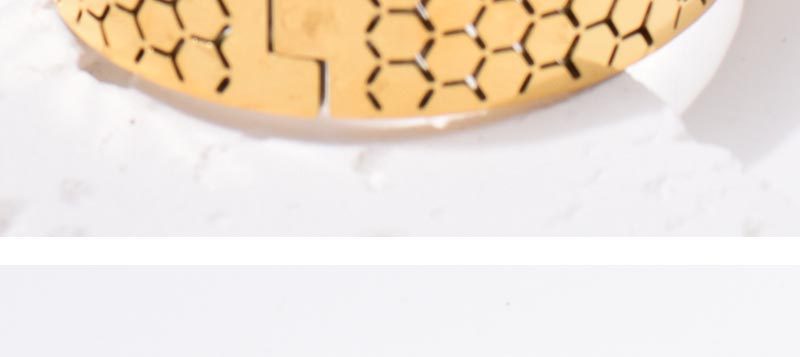 Wide Bracelet For Bangle Made Of Titanium Steel Featuring A Golden Finish