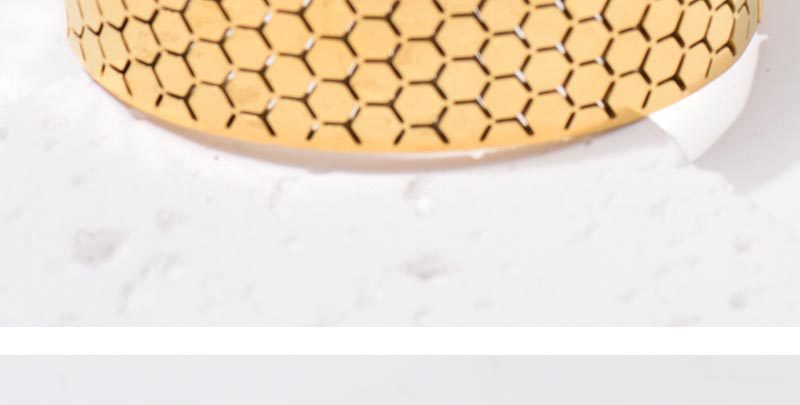 Wide Bracelet For Bangle Made Of Titanium Steel Featuring A Golden Finish