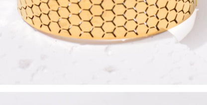 Wide Bracelet For Bangle Made Of Titanium Steel Featuring A Golden Finish