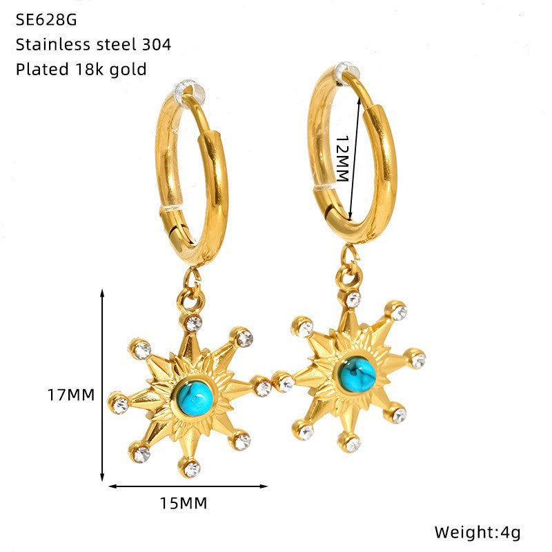 Devil's Eye Earrings For Stylish Look Made Of Durable 304 Stainless Steel In Steel Color