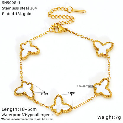 Butterfly Bracelet For Women In Golden Titanium Steel