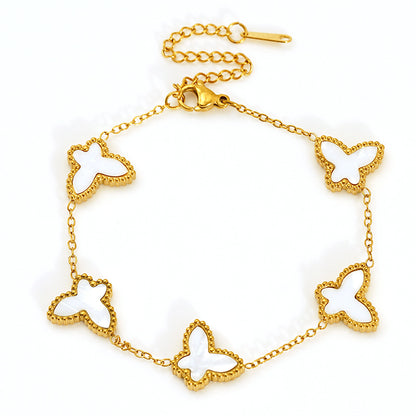 Butterfly Bracelet For Women In Golden Titanium Steel