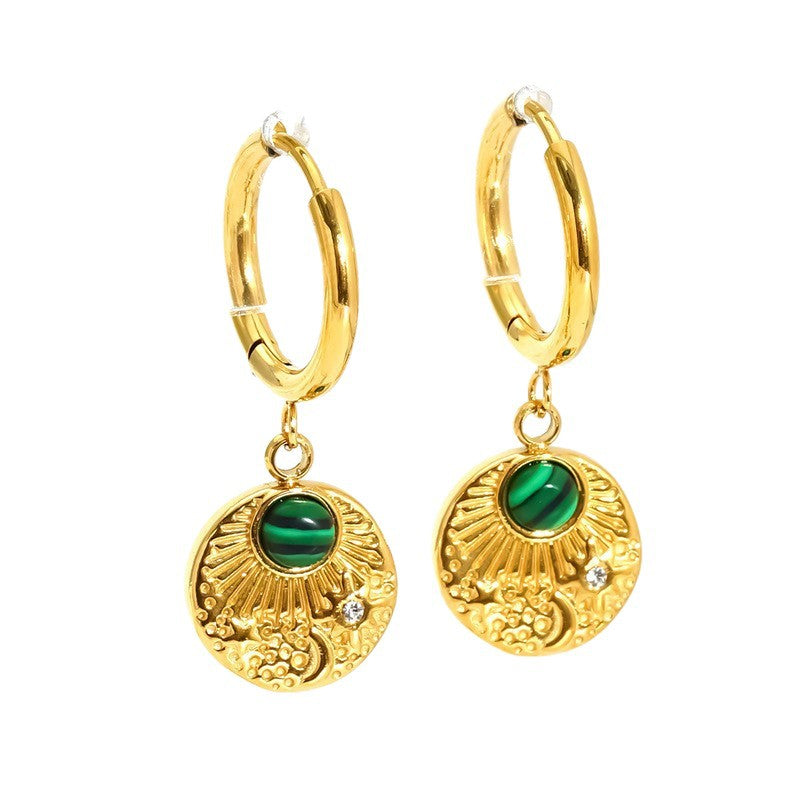 Devil's Eye Earrings For Stylish Look Made Of Durable 304 Stainless Steel In Steel Color