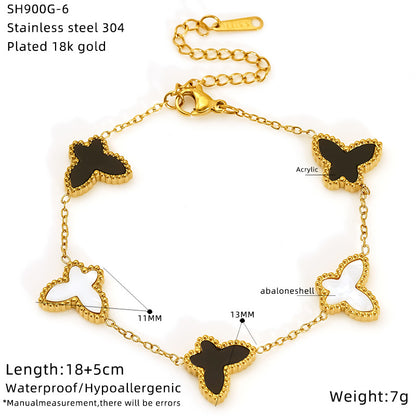 Butterfly Bracelet For Women In Golden Titanium Steel