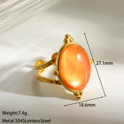 Light Orange Natural Stone Ring