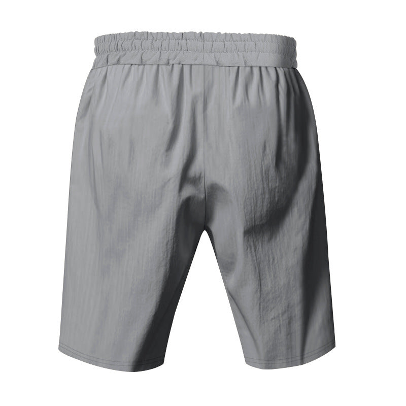 Men's Casual Khaki Linen Shorts Co-ord Set With V Neck Long Sleeve Top And Shorts