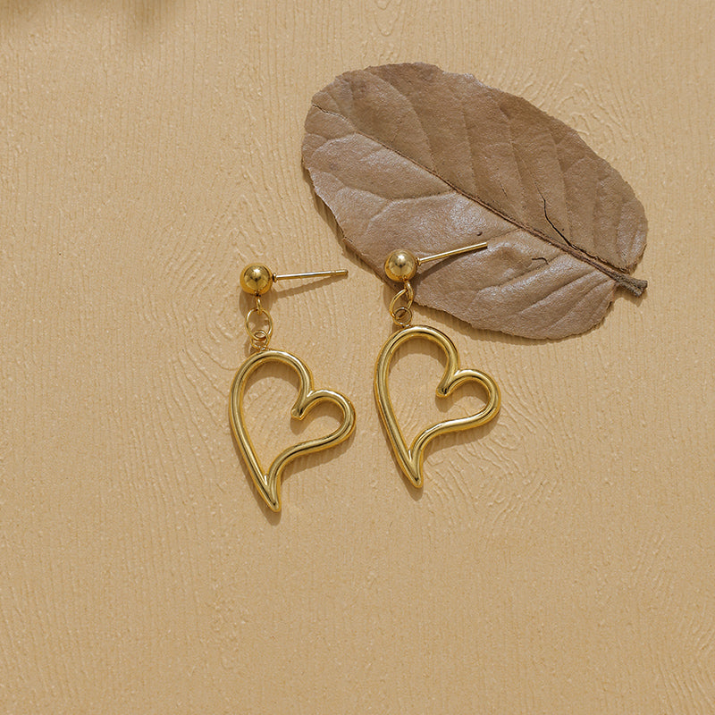 Electroplated Water Droplets Stud Earrings For Women In 304 Stainless Steel With 18K Gold Plated PVD Coating