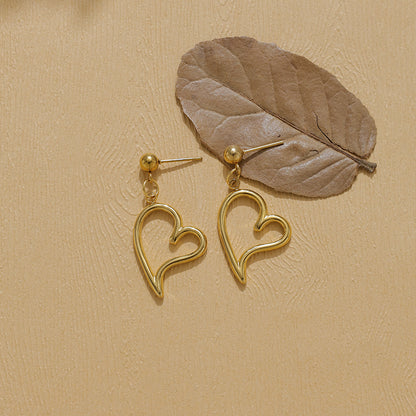 Electroplated Water Droplets Stud Earrings For Women In 304 Stainless Steel With 18K Gold Plated PVD Coating