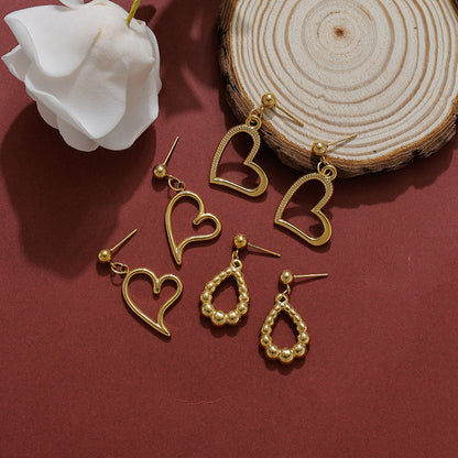 Electroplated Water Droplets Stud Earrings For Women In 304 Stainless Steel With 18K Gold Plated PVD Coating