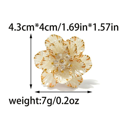 Women’s Jewelry Set Featuring Flowers Pattern With 18K Real Gold Plated PVD Coating And Acrylic Material, Waterproof Non Tarnish Finish