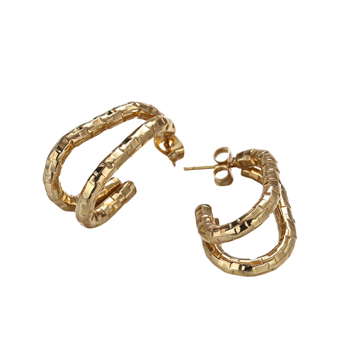 Geometric Earrings For Women Featuring Electroplated 304 Stainless Steel With 18K Real Gold Plated PVD Coating