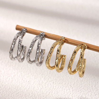 Geometric Earrings For Women Featuring Electroplated 304 Stainless Steel With 18K Real Gold Plated PVD Coating
