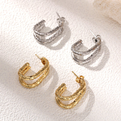 Geometric Earrings For Women Featuring Electroplated 304 Stainless Steel With 18K Real Gold Plated PVD Coating