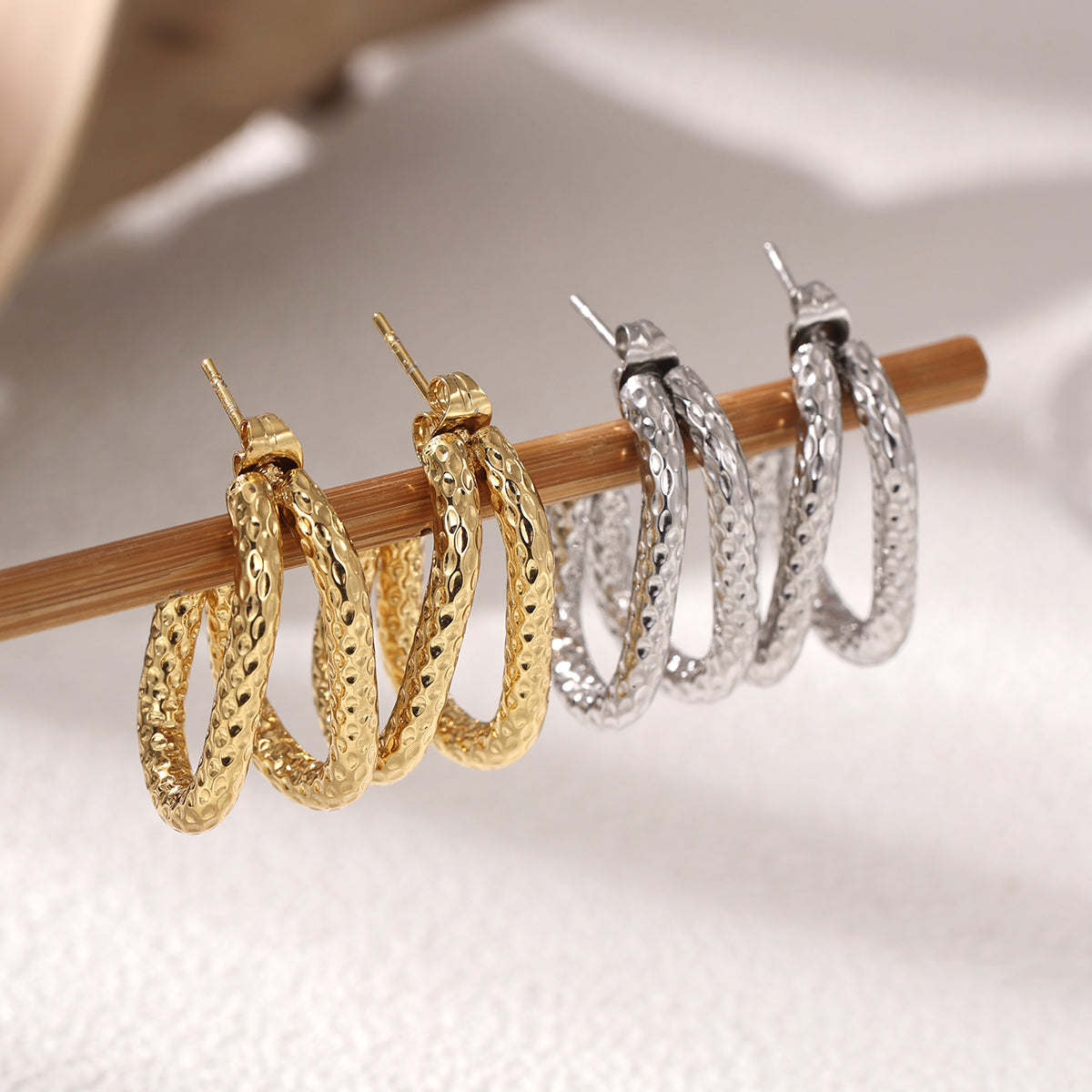 Geometric Earrings For Women Featuring Electroplated 304 Stainless Steel With 18K Real Gold Plated And PVD Coated Finish