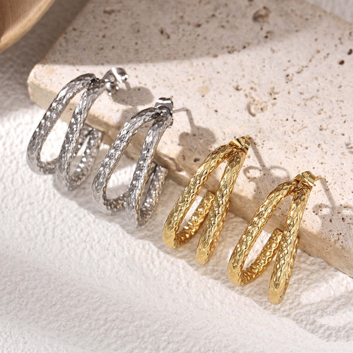 Geometric Earrings For Women Featuring Electroplated 304 Stainless Steel With 18K Real Gold Plated And PVD Coated Finish