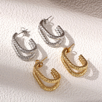 Geometric Earrings For Women Featuring Electroplated 304 Stainless Steel With 18K Real Gold Plated And PVD Coated Finish