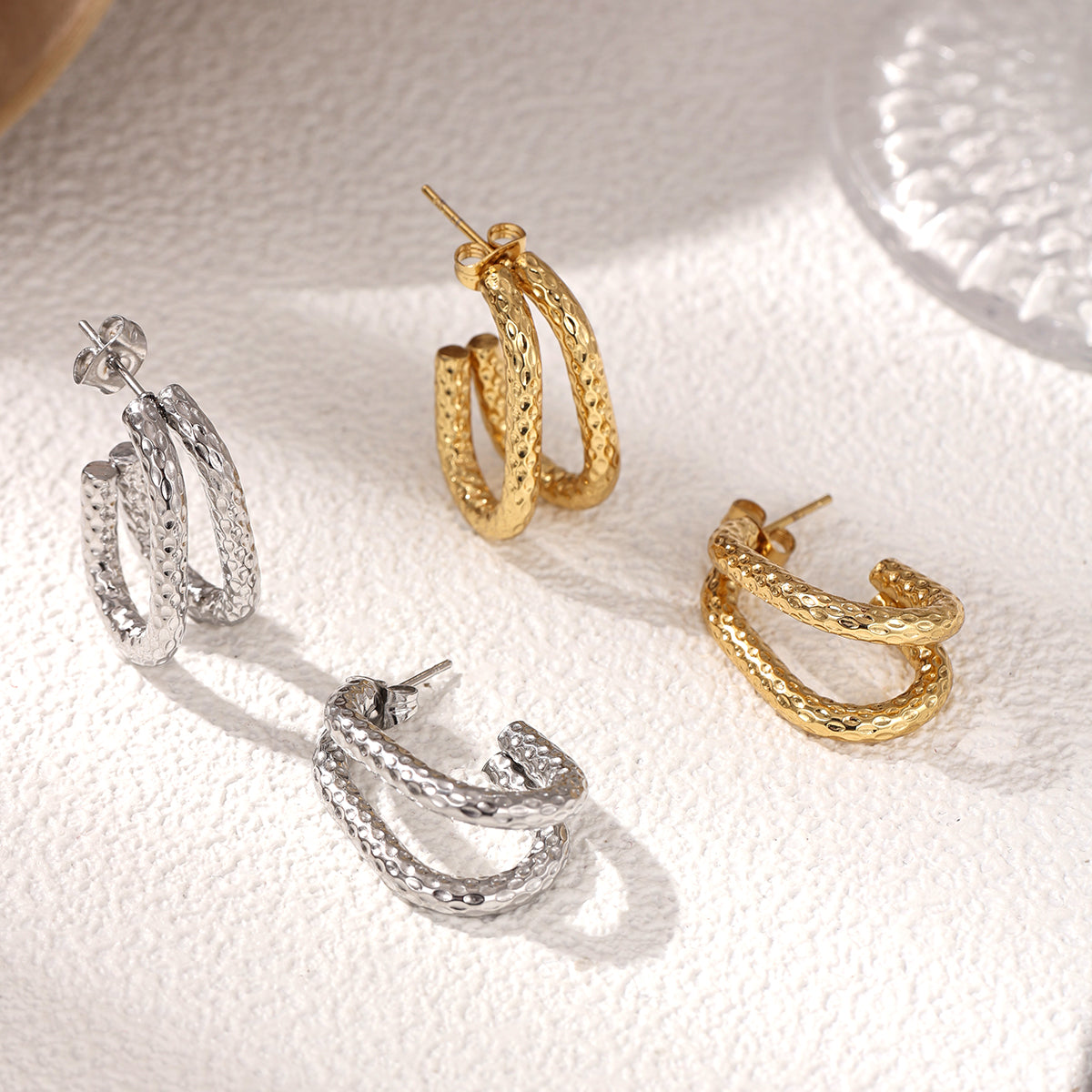 Geometric Earrings For Women Featuring Electroplated 304 Stainless Steel With 18K Real Gold Plated And PVD Coated Finish