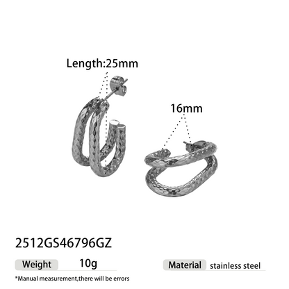 Geometric Earrings For Women Featuring Electroplated 304 Stainless Steel With 18K Real Gold Plated And PVD Coated Finish