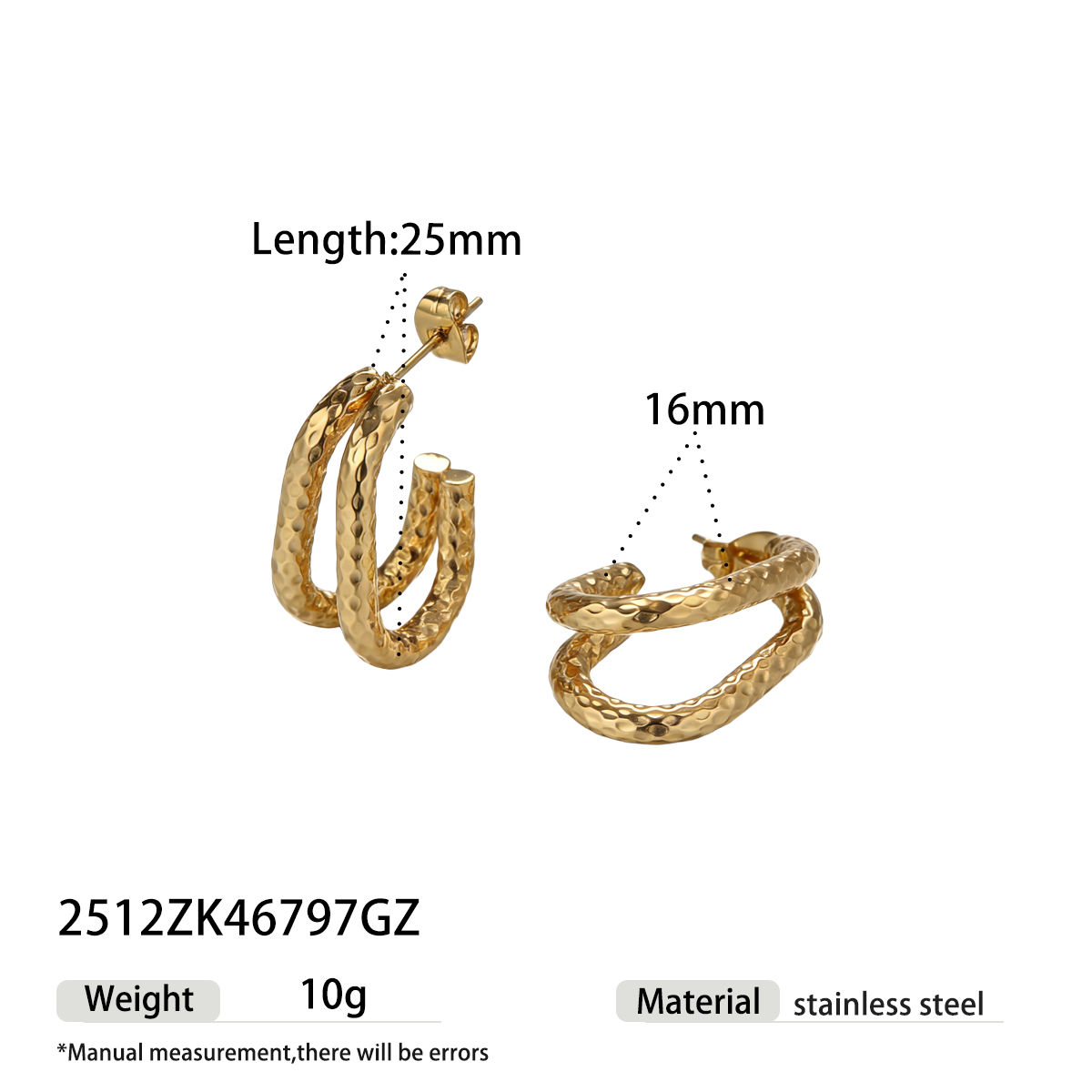 Geometric Earrings For Women Featuring Electroplated 304 Stainless Steel With 18K Real Gold Plated And PVD Coated Finish