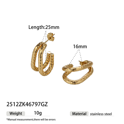 Geometric Earrings For Women Featuring Electroplated 304 Stainless Steel With 18K Real Gold Plated And PVD Coated Finish