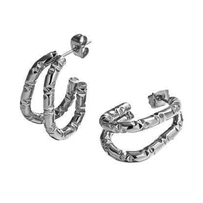 Geometric Earrings For Women Featuring Electroplated 304 Stainless Steel With 18K Real Gold Plated PVD Coating