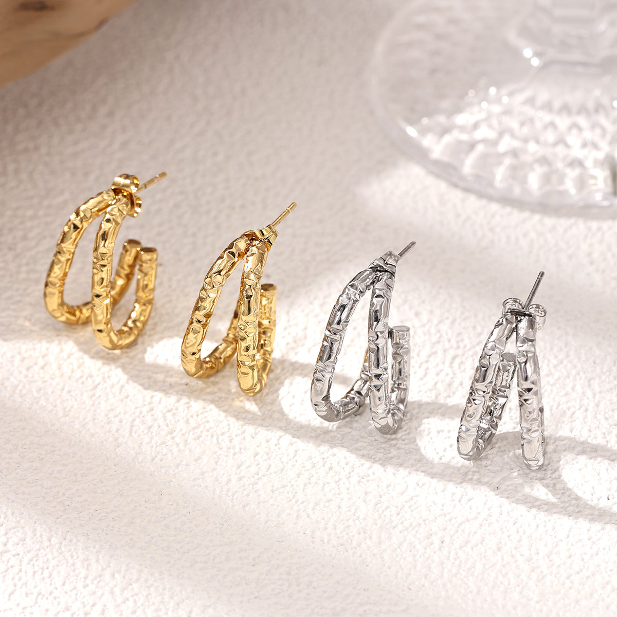Geometric Earrings For Women Featuring Electroplated 304 Stainless Steel With 18K Real Gold Plated PVD Coating