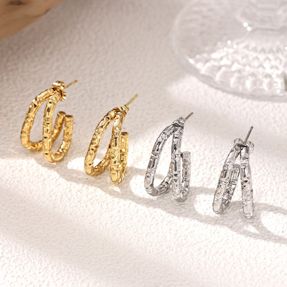Geometric Earrings For Women Featuring Electroplated 304 Stainless Steel With 18K Real Gold Plated PVD Coating