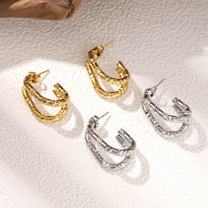 Geometric Earrings For Women Featuring Electroplated 304 Stainless Steel With 18K Real Gold Plated PVD Coating