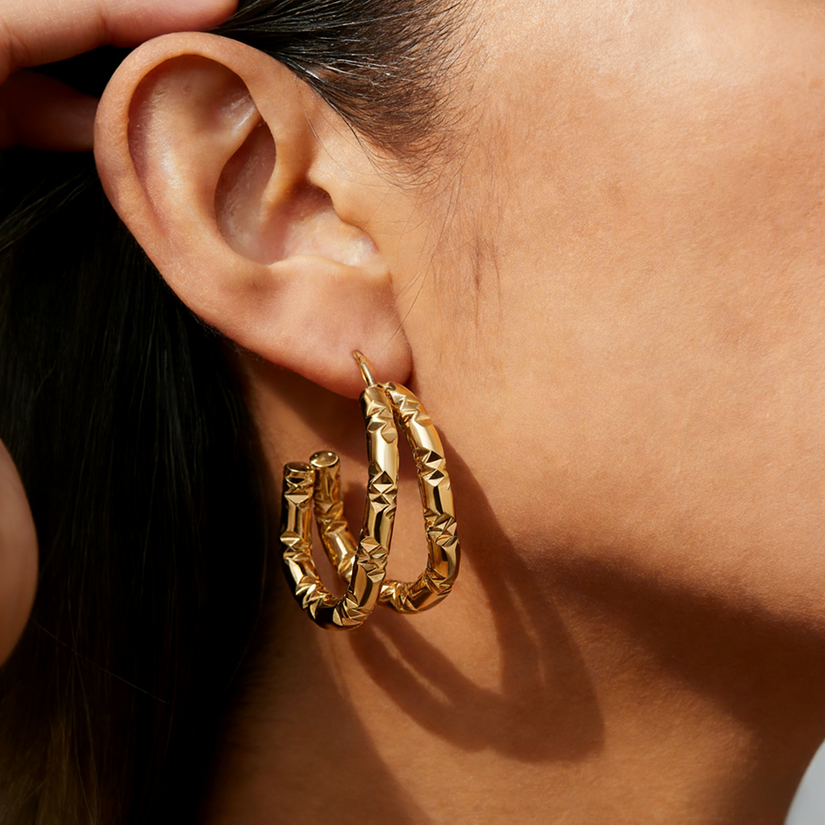 Geometric Earrings For Women Featuring Electroplated 304 Stainless Steel With 18K Real Gold Plated PVD Coating
