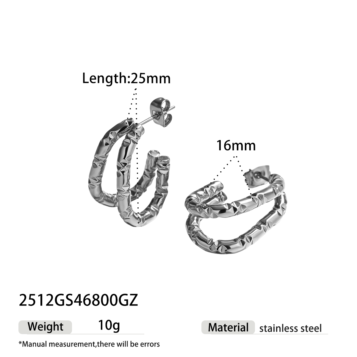 Geometric Earrings For Women Featuring Electroplated 304 Stainless Steel With 18K Real Gold Plated PVD Coating