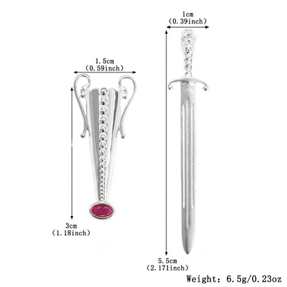 British Style Silver Vase Brooch Set In 925 Sterling Silver With Zircon Inlay For Unisex