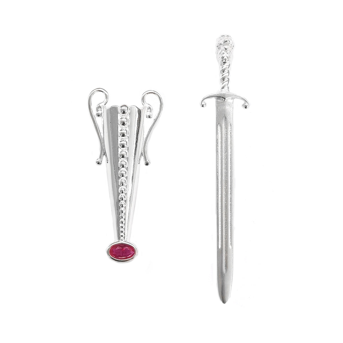 British Style Silver Vase Brooch Set In 925 Sterling Silver With Zircon Inlay For Unisex