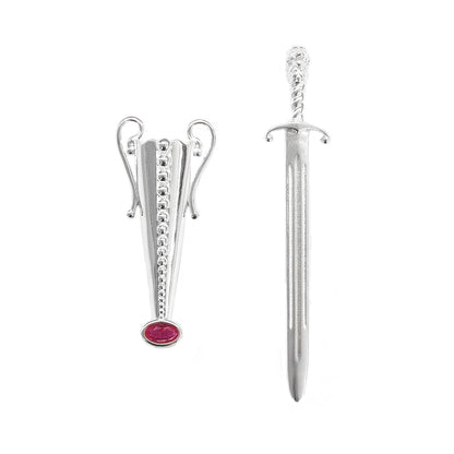 British Style Silver Vase Brooch Set In 925 Sterling Silver With Zircon Inlay For Unisex