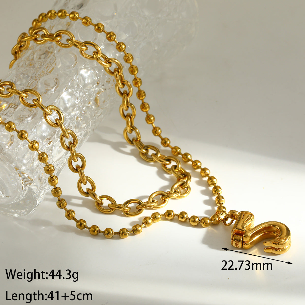 Swan Double Layer Necklaces For Women Featuring 18K Real Gold Plated 304 Stainless Steel With Paperclip Chain In Novelty Style