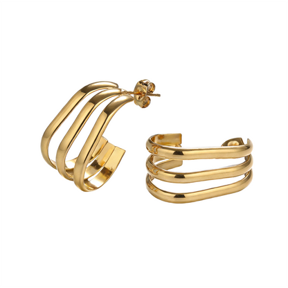 Geometric Earrings For Women Featuring Electroplated 304 Stainless Steel With 18K Real Gold Plated And PVD Coated Finish