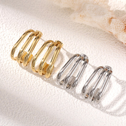 Geometric Earrings For Women Featuring Electroplated 304 Stainless Steel With 18K Real Gold Plated And PVD Coated Finish